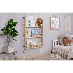 TiCAA Kinder Bücherregal Toni 55x80 & 60x130