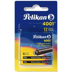 Pelikan, Ersatzpatronen + Tintenfass, Tintenpatrone (Schwarz, 8 Stk.)