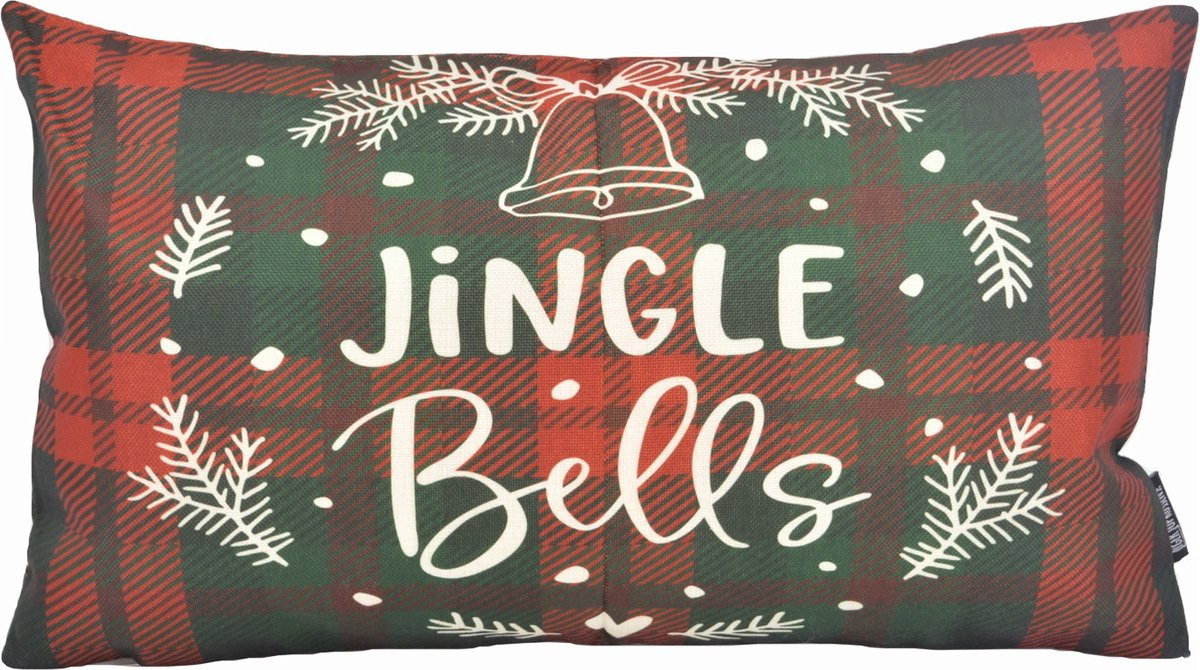 Sierkussen Jingle Bells Long 30 x 50 cm Katoen/Linnen