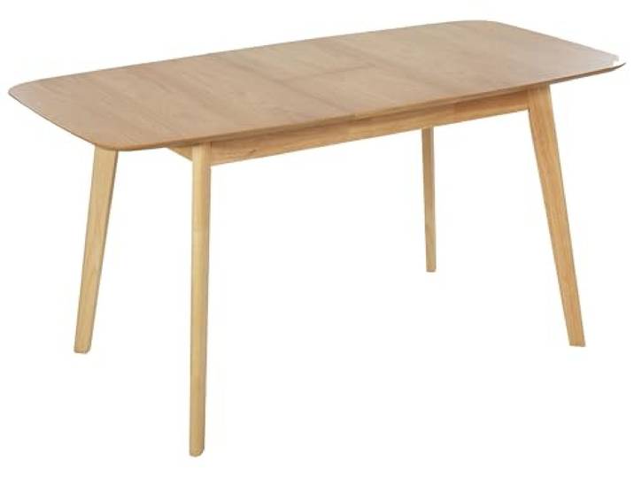 Esstisch helle Eiche 120 x 75 cm ausziehbar 150 x 75 cm Skandi Madox Holzwerkstoff, braun, Sitzplätze 6, skandinavisch, lackiert, Teilmontage erforderlich, 40 kg Tragkraft, 75 x 75 cm
