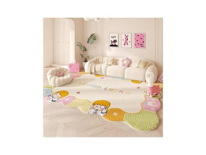 EnxJire Teppiche mit unregelmäßiger Form for das Wohnzimmer Flauschige weiche Kinderteppich-Haushaltsverdickte Bodenmatte(Color9,120x160cm)