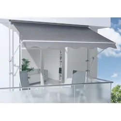 Spettmann Fallarmmarkisen Gestell silber, 200x160 cm Dessin 2327 uni grau