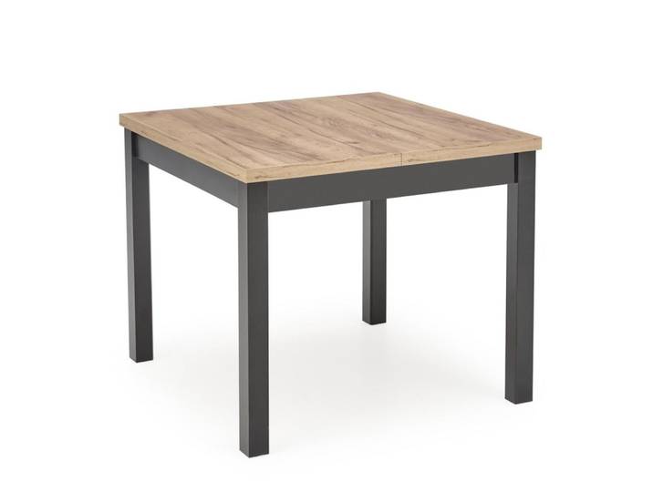 Table à manger extensible carrée noir & chêne 90cm