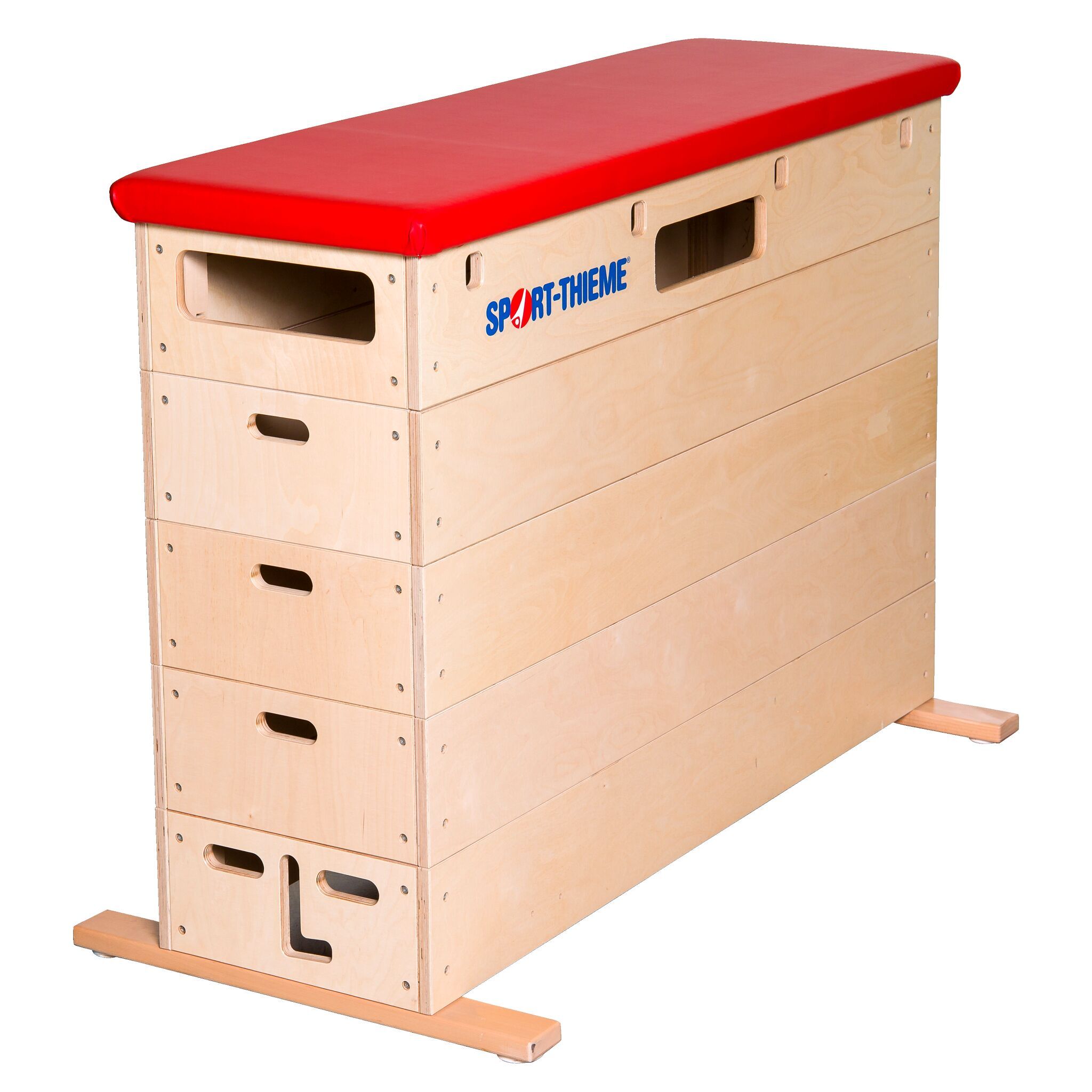 Sport-Thieme Sprungkasten "Multiplex", 5-teilig, Ohne Schwenkrolleneinrichtung, Kunstlederbezug, Rot