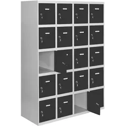 SimonRack Spind Schrank, Metallschrank, Schließfachschrank, Schloss, 4 Abteile, 1800x1600x500 mm  - Simonlocker