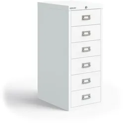 BISLEY Multidrawer Schubladenschrank aus Metall abschließbar in verkehrsweiß Schrank für Büro Werkstatt und Zuhause Stahlschrank