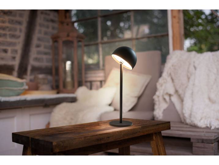 OTTO HOME Tischleuchte Akku Tischlampe GERRIN Indoor Outdoor, magnetischer Flaschenaufsatz , schwarz, 1, Ø 11cm H: 34,4cm, Leuchten, Pilzlampe Flaschenaufsatz, Regulierung der Lichtstärke, Pilz, Lampe, Tischleuchte