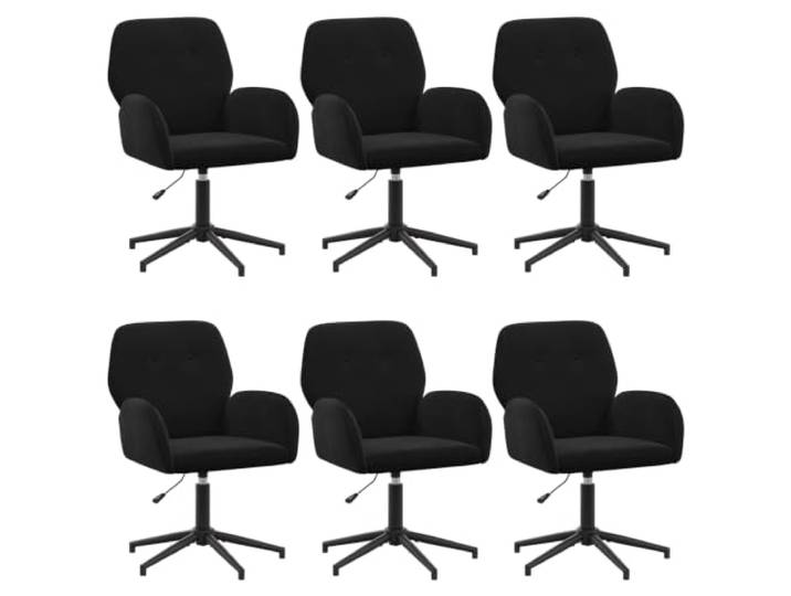 HKTMGDNG Bürostuhl 6er Set Schwarz Samt Höhenverstellbar Drehstuhl Höhenverstellbare Drehsessel mit Samtbezug und Metallgestell bieten ergonomischen Sitzkomfort im Home Office.