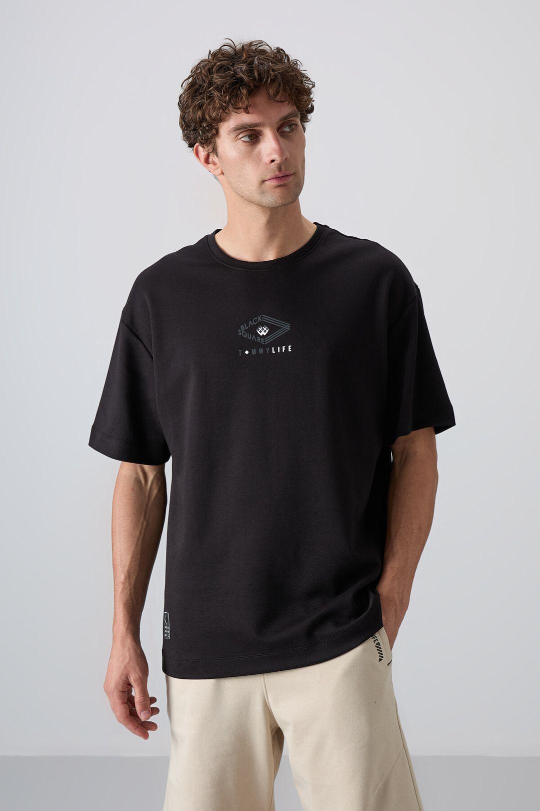 Übergröße Baumwollmix Logo-T-Shirt