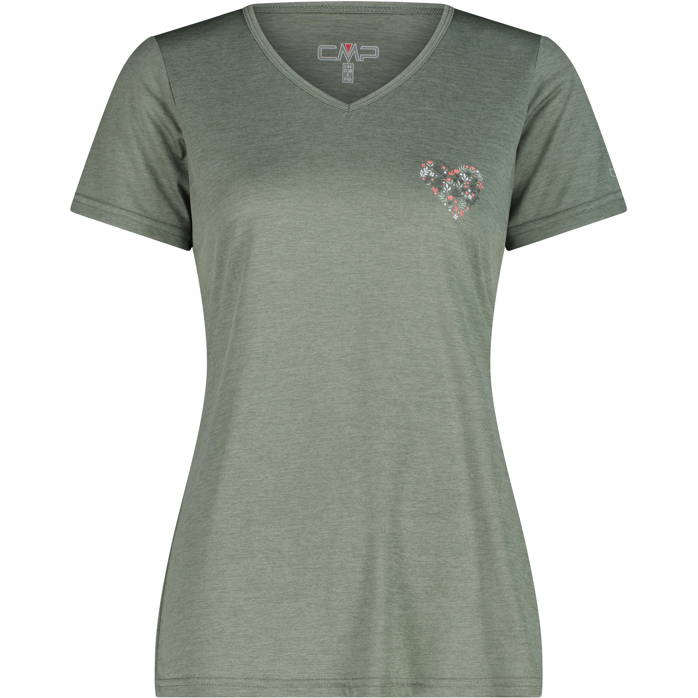CMP Melange Print Damen T-Shirts gruen Größe XXL Trekking Geruchsneutralisierend