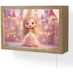 WANDLEUCHTE Prinzessin - Rosa - Schloss LED 30x20 cm Wandlampe