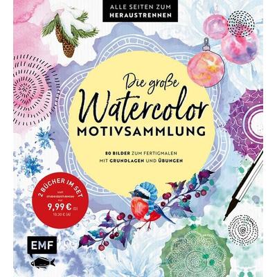 Die große Watercolor-Motivsammlung – 80 Bilder zum Fertigmalen, Gebundene Ausgabe von , Edition Michael Fischer / EMF Verlag, 978-3-7459-2945-4