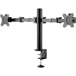 SpeaKa Professional Tischhalterung für zwei Bildschirme 43.2cm - 81.3 cm (17- 32”) (Tisch, 32", 9 kg), Monitor Halterung, Schwarz