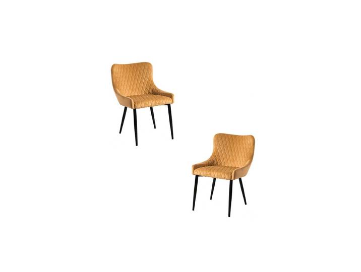 2er Set Sanda Samt Stühle - Senf