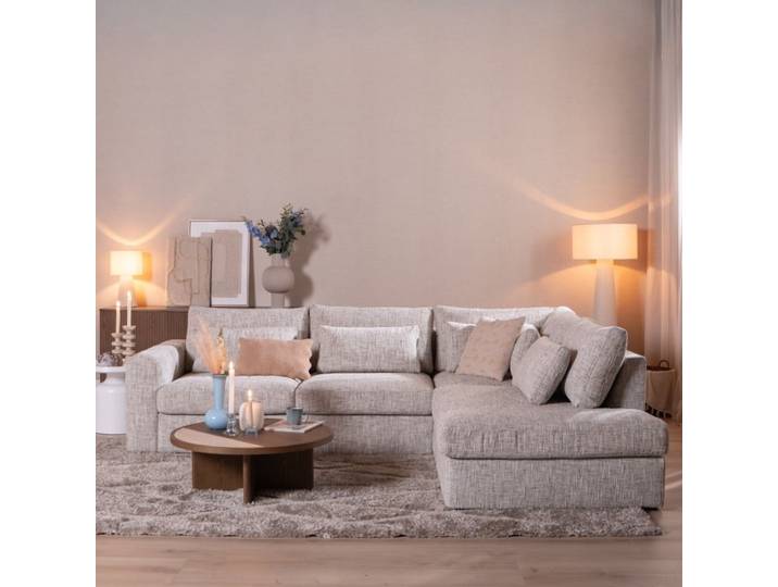 Bronx71 Ecksofa Kyle chenille sand grey rechts