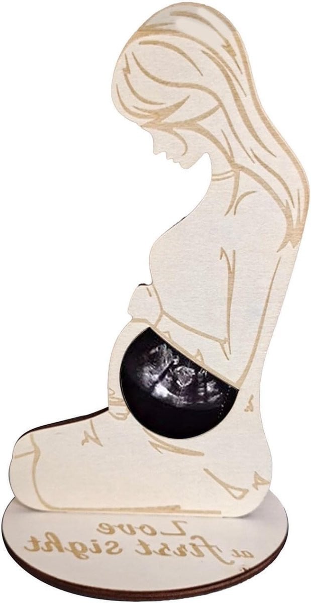 Echografie Fotolijst Model 3 - Houten Frame voor Geboorteaankondiging - 20 x 12 cm