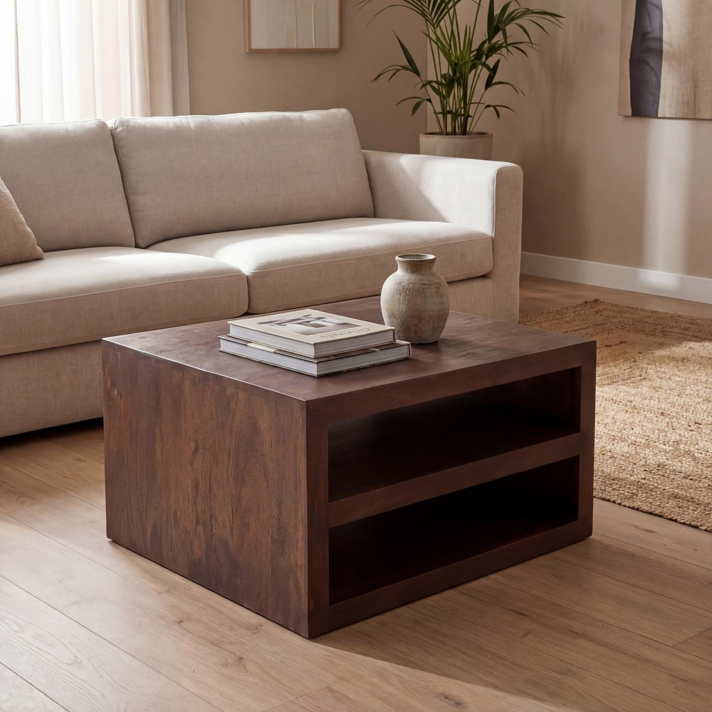 StarFurn Salontafel Brussel Bruin B: 80 cm, D: 40 cm, H: 80 cm