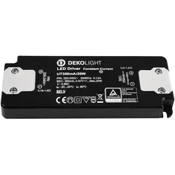 Deko-Light LED Netzgerät FLAT CC UT350mA/20W (CC, DC), stromkonstant, 0,7-20W, 220-240V, IP20, schwarz D-862224