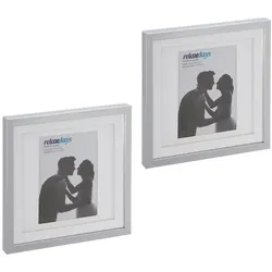 Relaxdays Bilderrahmen 25x25 cm 2er Set Silber