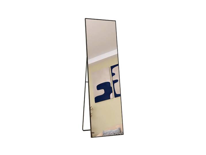 Standspiegel 140x40 cm – Freistehend & Wandmontage, Aluminiumlegierung Schwarzer, Glas, 40x140x140 cm, Spiegel, Standspiegel