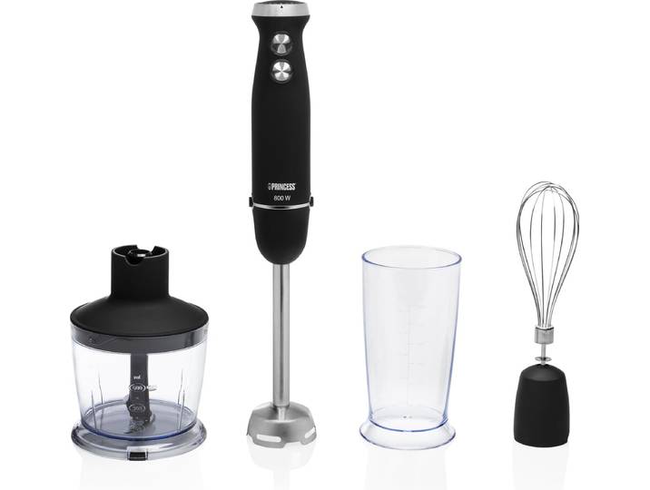 Princess 221220 Staafmixer - Hand blender - 800W - 4-in-1 Set- Inclusief hakmolen\, garde en mengbeker