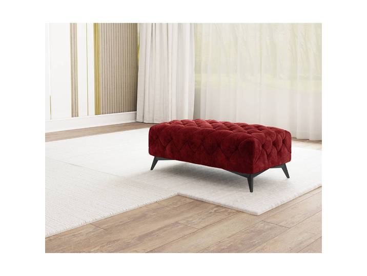 Polsterhocker I 120cm Rot Samt Ravi: Bordeaux