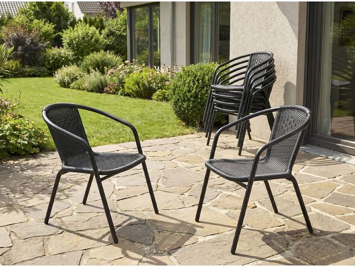 LC Garden »Garvista« 6er Set Gartenstühle Schwarz