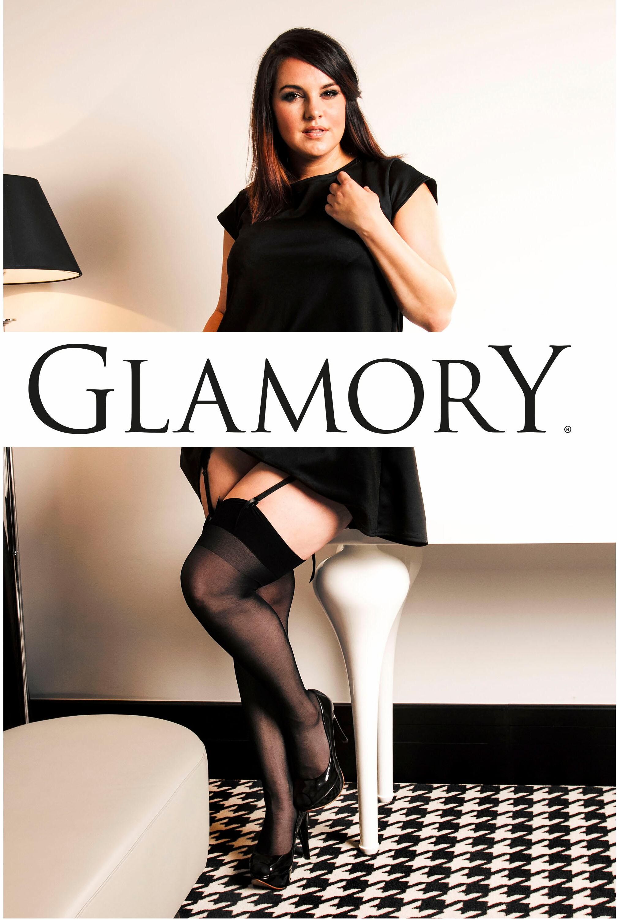 Strapsstrümpfe GLAMORY "Perfect", Damen, Gr. 56/58, schwarz, Elasthan, Polyamid, unifarben, Socken Strapsstrümpfe, Breiter Abschluß, softes Tragegefühl, bis Gr. 62