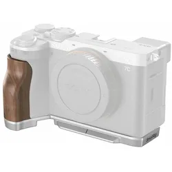 SmallRig L-Shape Mount Plate with Wooden Handle (Diverses Video Zubehör, Griff), Video Zubehör, Grau, Silber, Braun