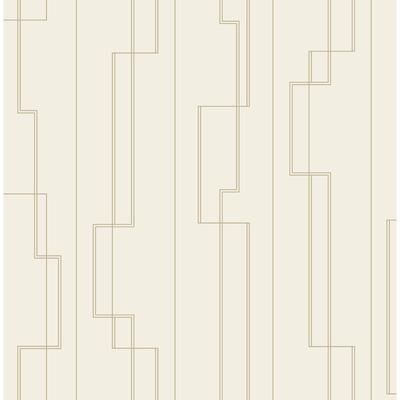 A-Street Prints Anson Ivory Deco Detailing Wallpaper