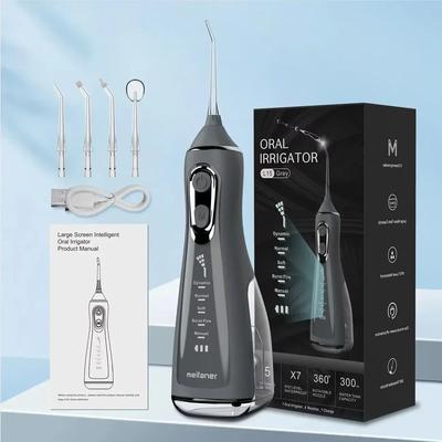 Inspire Select Portable Intelligent Water Flosser Electric Oral Irrigator 5 Speed Adjustable Waterproof Teeth Cleaner For Deep Gum Care gray