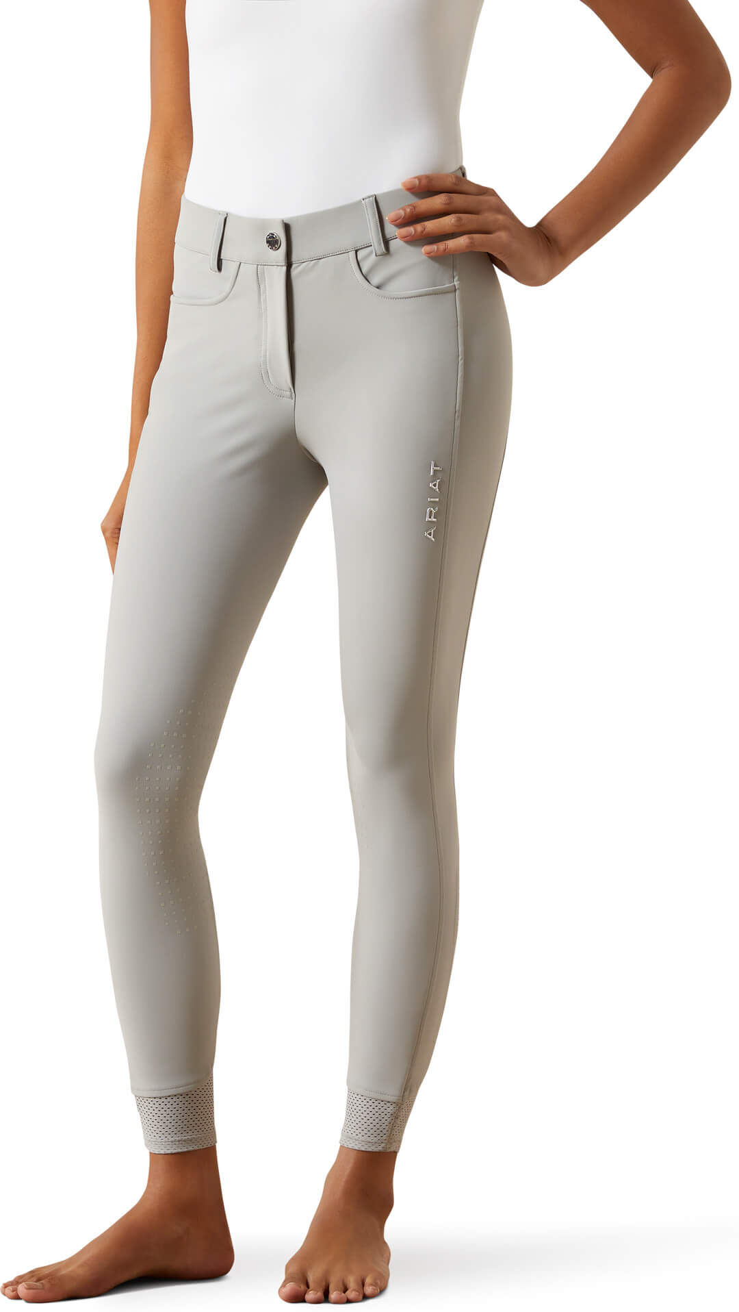 Women's Tri Factor NT Knee Patch Breech in Show Grey, Size: 26 Regular by Ariat