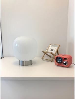 Evergreen Home Goods Modern Minimalist Desk Lamp, Table Light For Bedroom, Living Room, With Trichromatic Dimming white