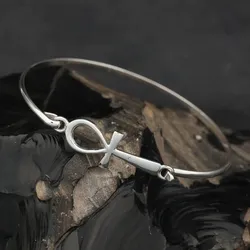 Drachensilber Ankh Armreif Armspange Damen Armschmuck 925 Silber - Silber