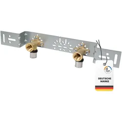 Sanpro Pressfitting Einzel Wandscheibe + Montageplatte abgewinkelt, Größe 20x2 - Stichmaß 73 - 153 mm