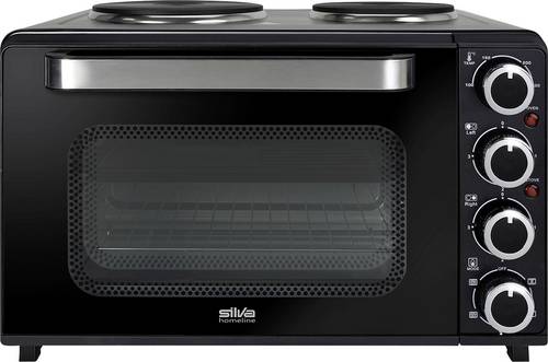 Silva KK 3200 Minibackofen 2 getrennte Temperaturregler, Antihaftbeschichtung, Heißluft-Funktion, inkl. Herdplatten