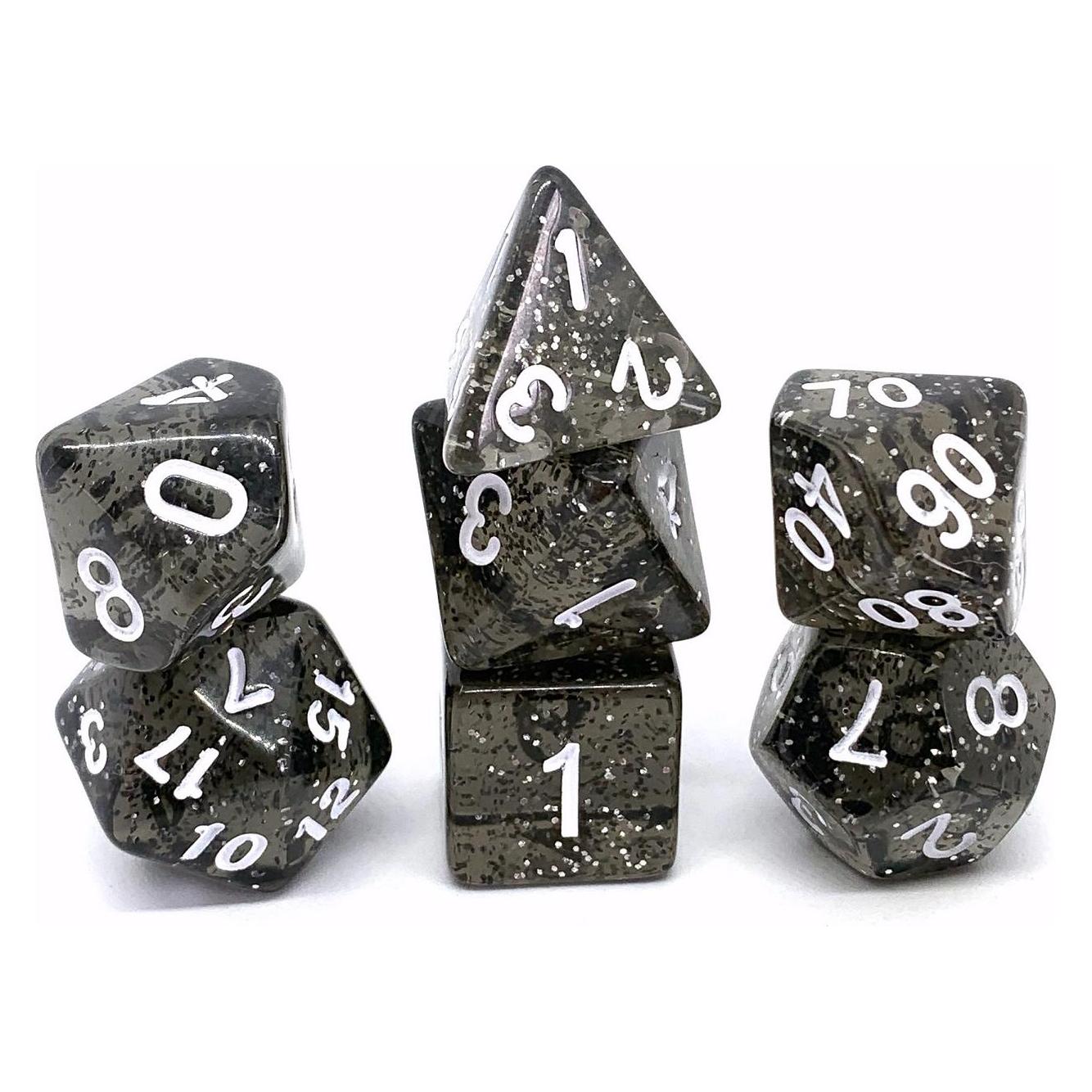 Dice4friends Würfelset Powder: Black (7) *Relaunch* (DIC86094)