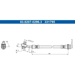 Bremsschlauch ATE 83.8207-0296.3 für Ford Focus IV Turnier