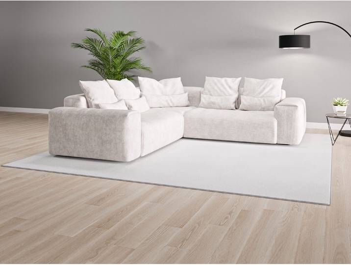 Ecksofa Denver Nr. 2 - Weiß (Cremeweiß) - Cordstoff