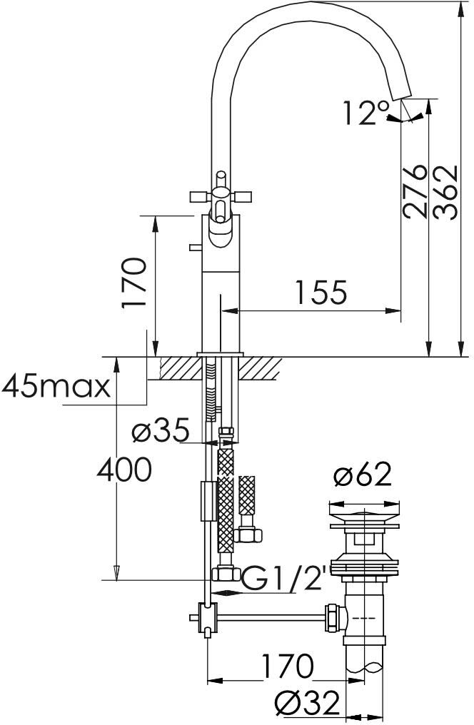 Steinberg Serie 250 Waschtisch-Zweigriffarmatur