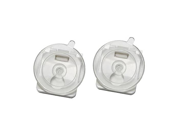GARDINIA Saugnapf-Set mit Clip, Kunststoff, Transparent, 2 Stück