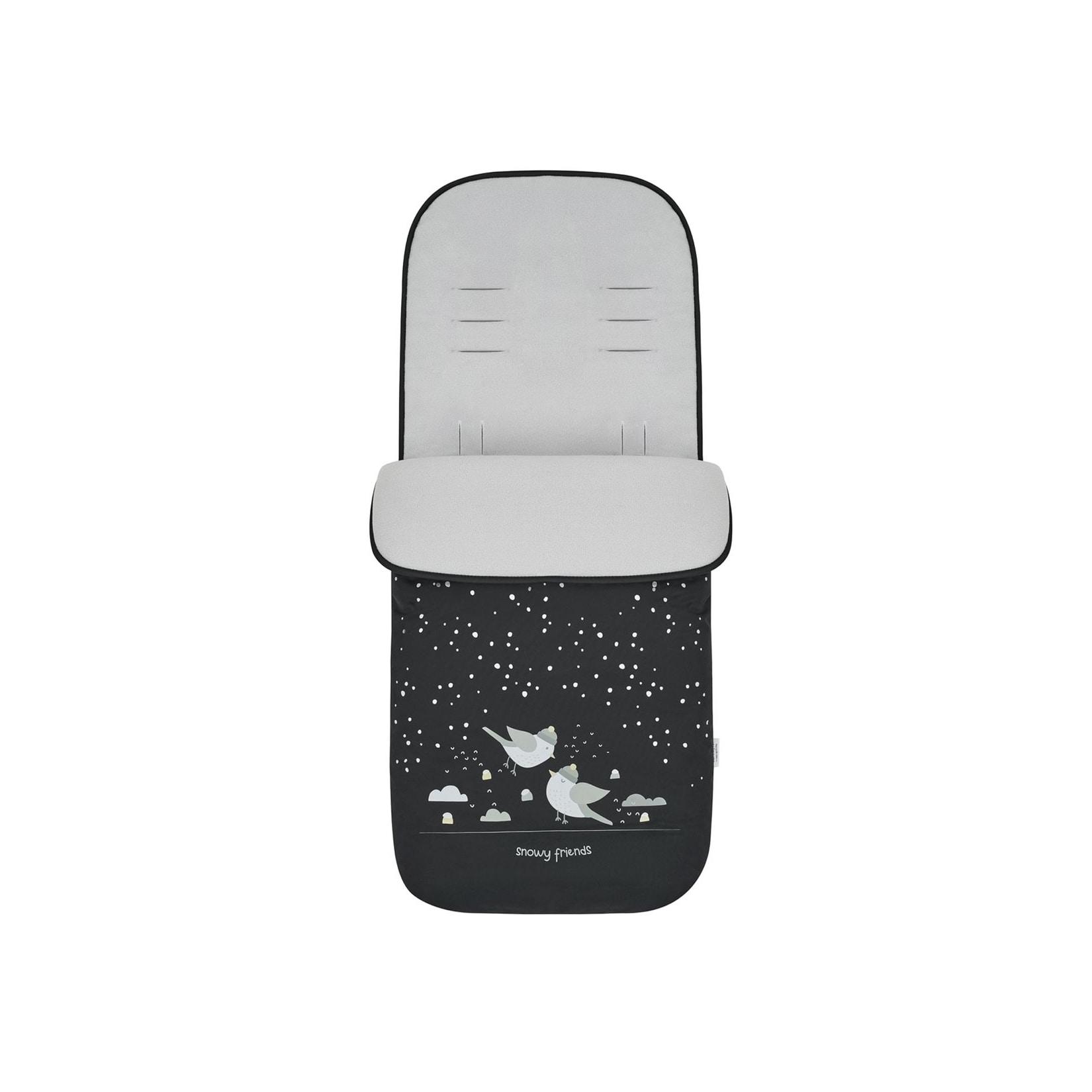 Kikkaboo Kinderwagen Fußsack Polar Friends Reißverschluss warmes Fleecefutter schwarz gemustert