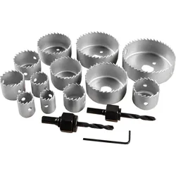 KRAFT WERKZEUGE Karbonstahl-Lochsägen-Set - 15tlg.