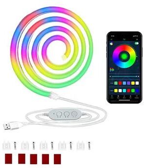 Uplift Treasures RGB LED Neon Strip Light Bluetooth Music Sync Waterproof 1m