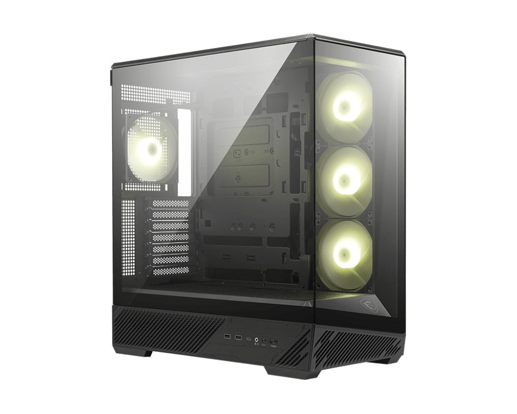 MSI MAG PANO 130R PZ Midi Tower Gaming Gehäuse, Seitenfenster, Schwarz 306-7G32R21-HH9