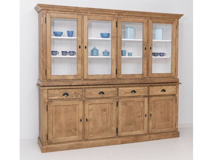 Großer Landhausstil Buffetschrank braun-weiß