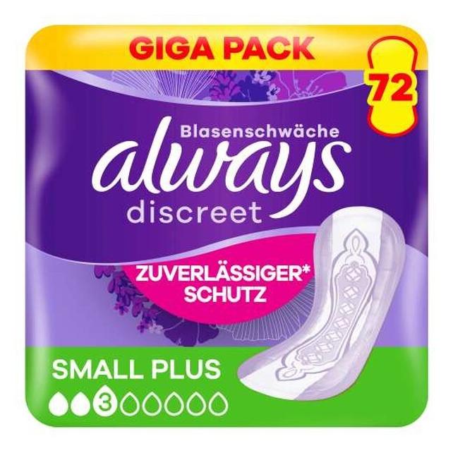 Always Multipack 3x Discreet Inkontinenz Small Plus Gigapack 72 Stück (875479_3er)