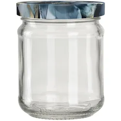 Einkochglas 6-tlg., Klatschmohn blau, Inhalt: 0,212 Liter, TO: 63