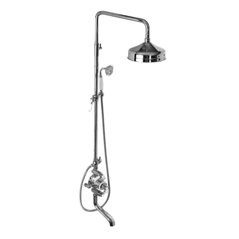 Duscharmatur mit Thermostat, Retro-Design, Marke BRADFORD, Farbe Silberchrom, Vintage-Optik, , Hersteller Lauferi