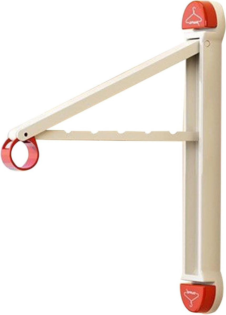 Rood Wandgemonteerd Wasrek - Inklapbaar Droogrek met Zuignap Bevestiging - Breedte: 37,5 cm